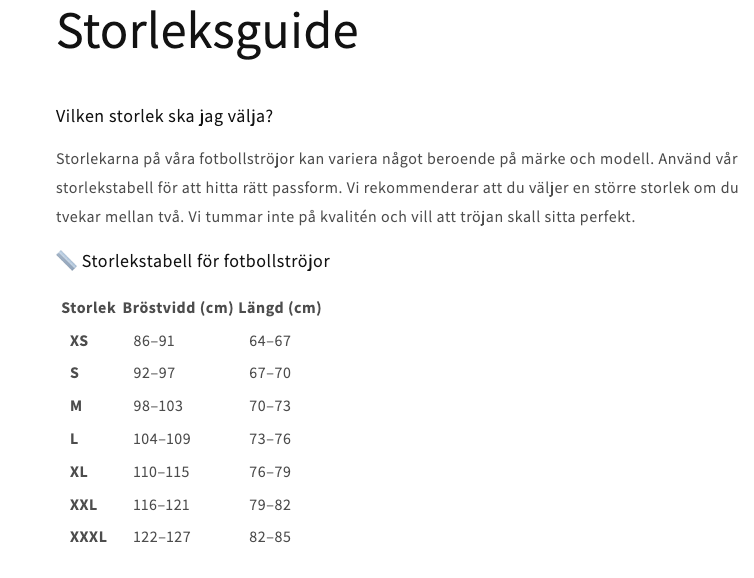 storleksguide-fotbollstrojor