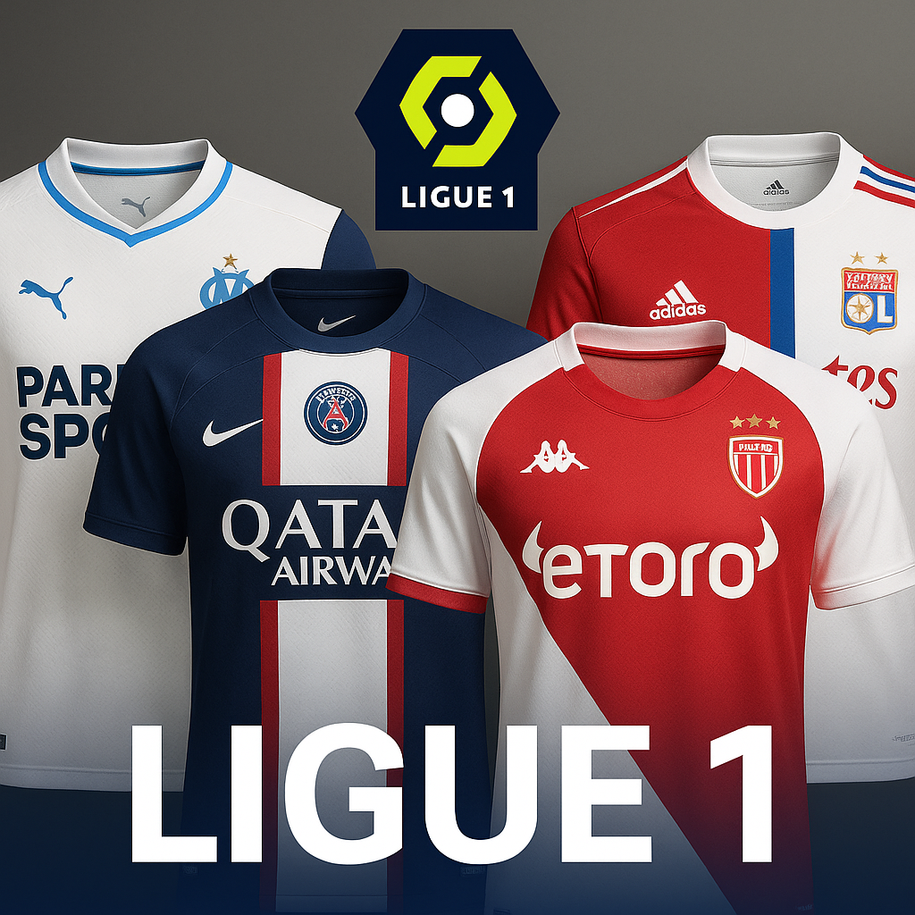 lliga fotbollströjor från Ligue 1 och stötta ditt favoritlag i Frankrikes toppfotboll.